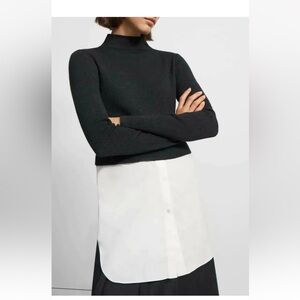 Theory Black Knit Top with White Brand Tag